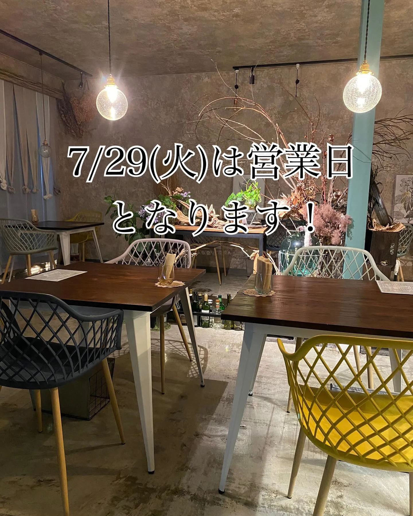 今度の火曜日は営業日となりますので、宜しければご来店下さいま...
